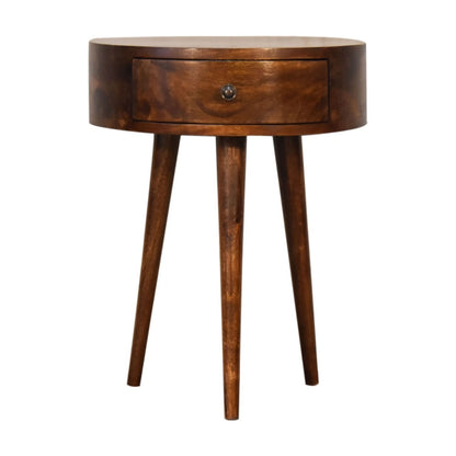 Semi Circle Nightstand - Chestnut - The Sleep Loft - Online Mattress Showroom NYC