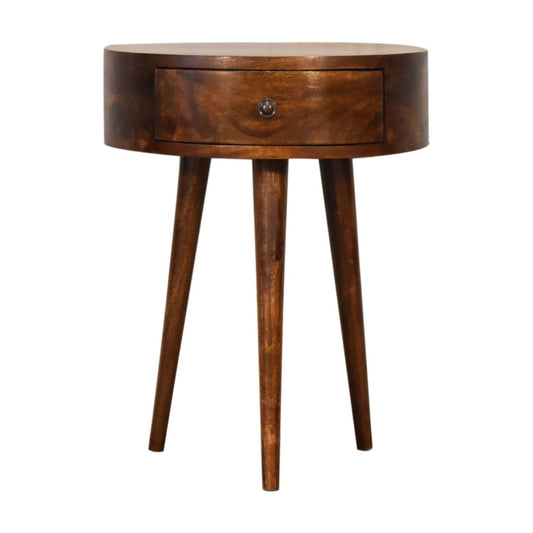Semi Circle Nightstand - Chestnut - The Sleep Loft - Online Mattress Showroom NYC