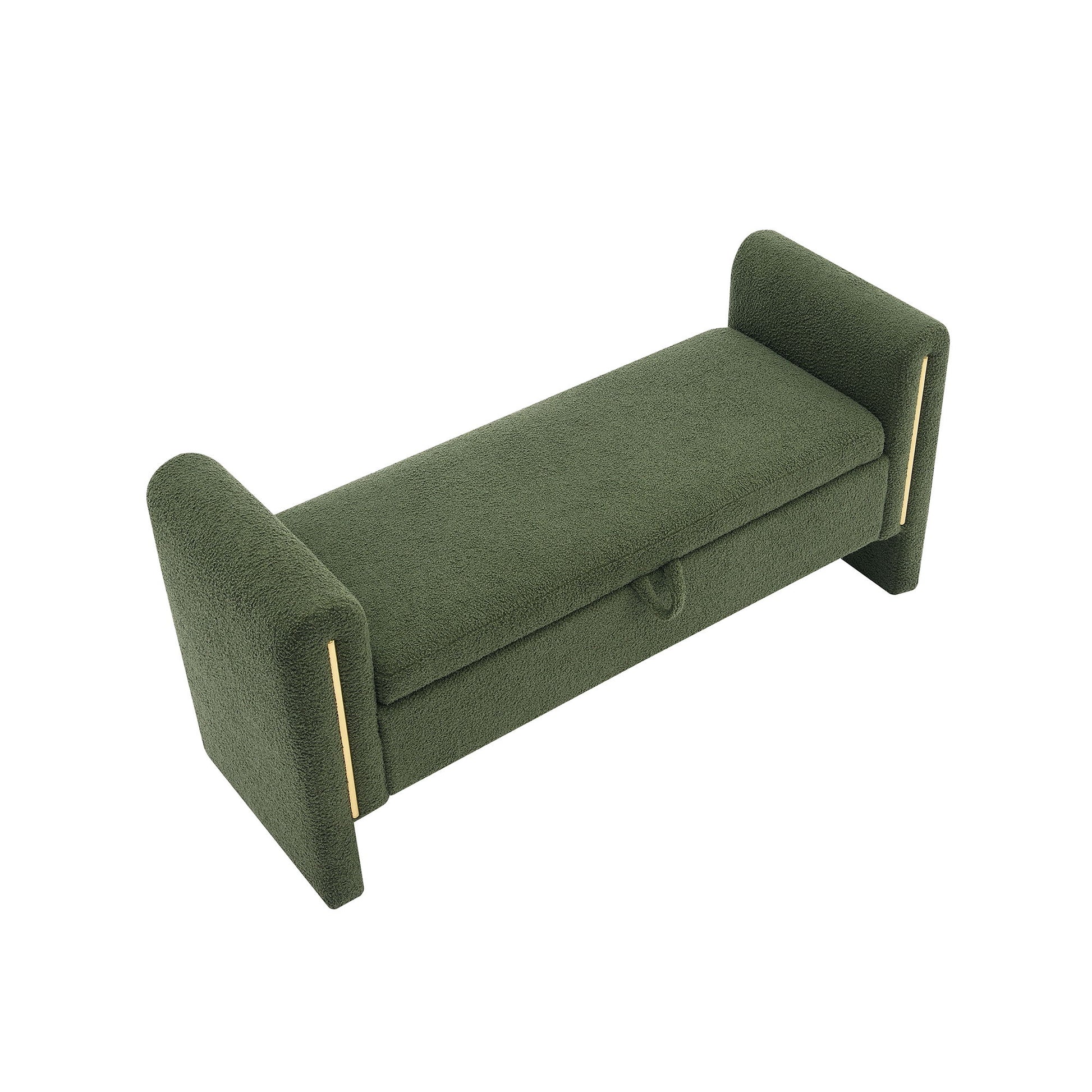 Modern Teddy Upholstered Large Bed End Bench With Arms And Storage - The Sleep Loft - Online Mattress Showroom NYC