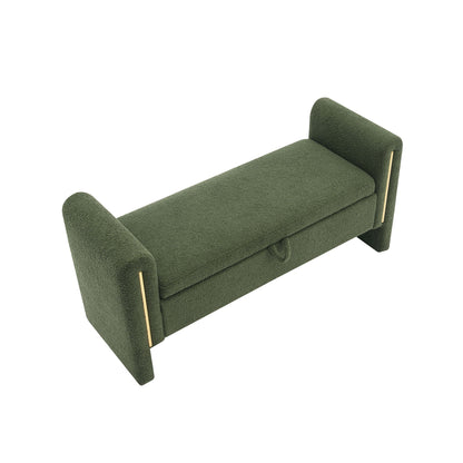 Modern Teddy Upholstered Large Bed End Bench With Arms And Storage - The Sleep Loft - Online Mattress Showroom NYC
