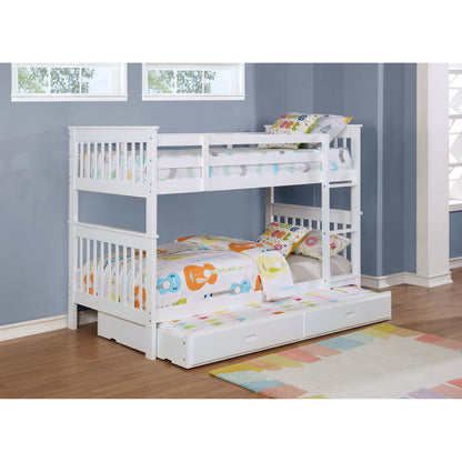 Madison - Twin Over Twin Bunk Bed With Slatted Design - White - The Sleep Loft - Online Mattress Showroom NYC