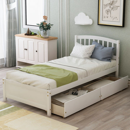 Platform Storage Bed Wood Bed Frame With Two Drawers And Headboard - The Sleep Loft - Online Mattress Showroom NYC
