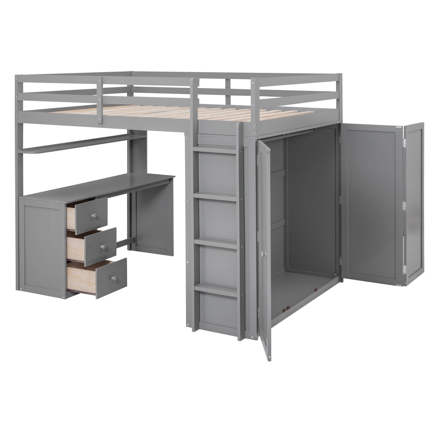 Loft Bed With Drawers, Desk, And Wardrobe - The Sleep Loft - Online Mattress Showroom NYC