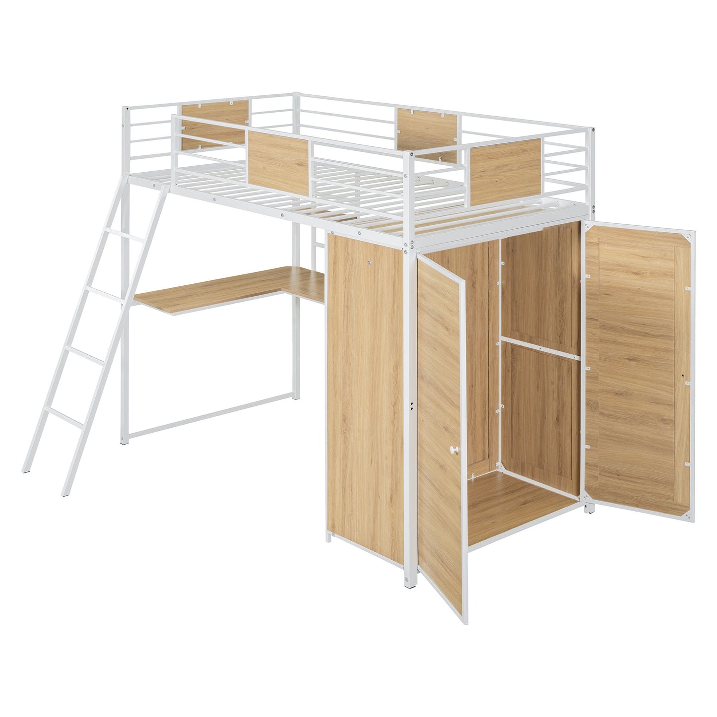 Loft Bed With L Shape Desk And Wardrobe - The Sleep Loft - Online Mattress Showroom NYC