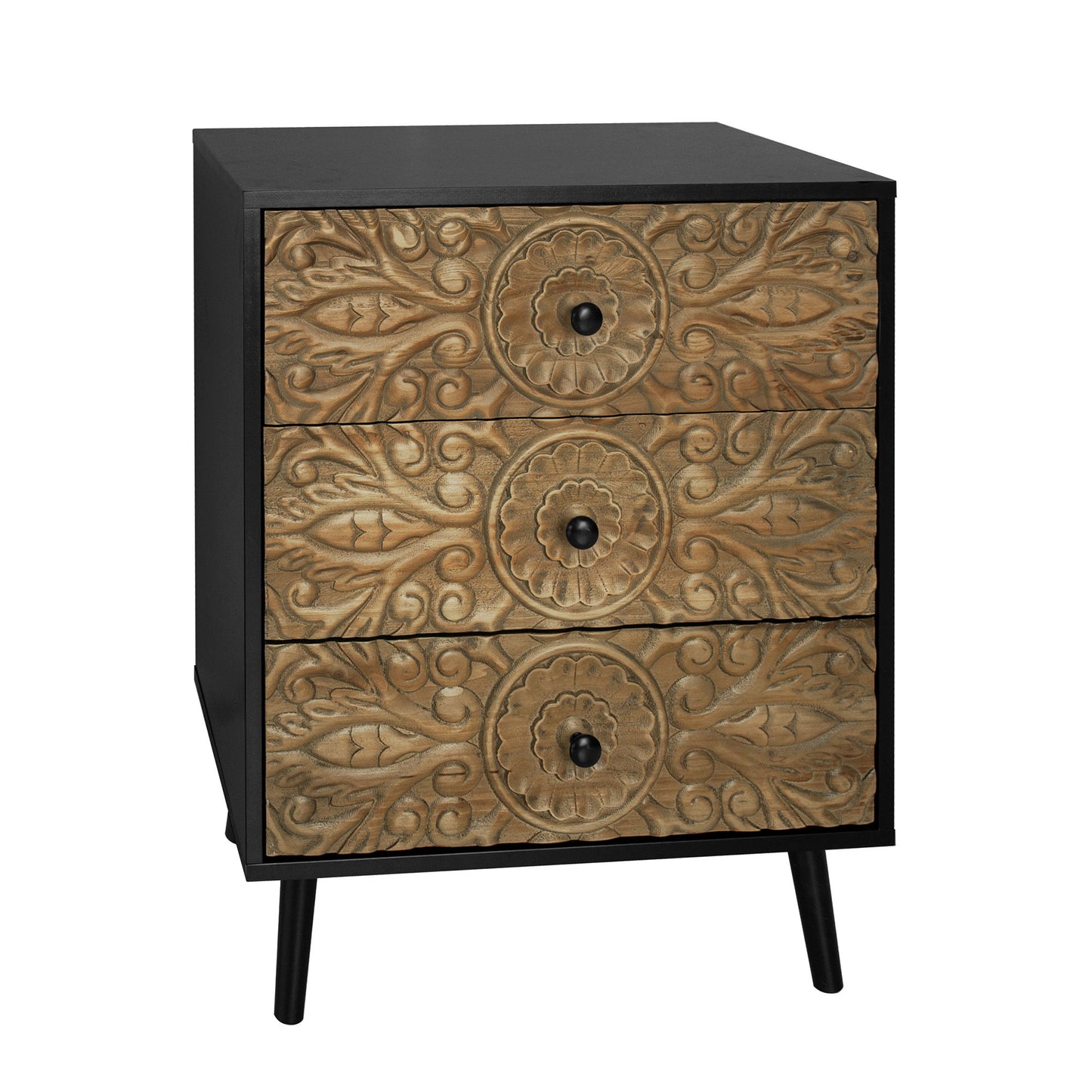 3 Drawer Cabinet, Suitable For Bedroom - Black - The Sleep Loft - Online Mattress Showroom NYC