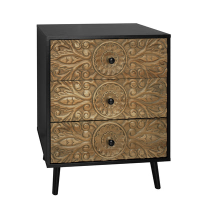 3 Drawer Cabinet, Suitable For Bedroom - Black - The Sleep Loft - Online Mattress Showroom NYC