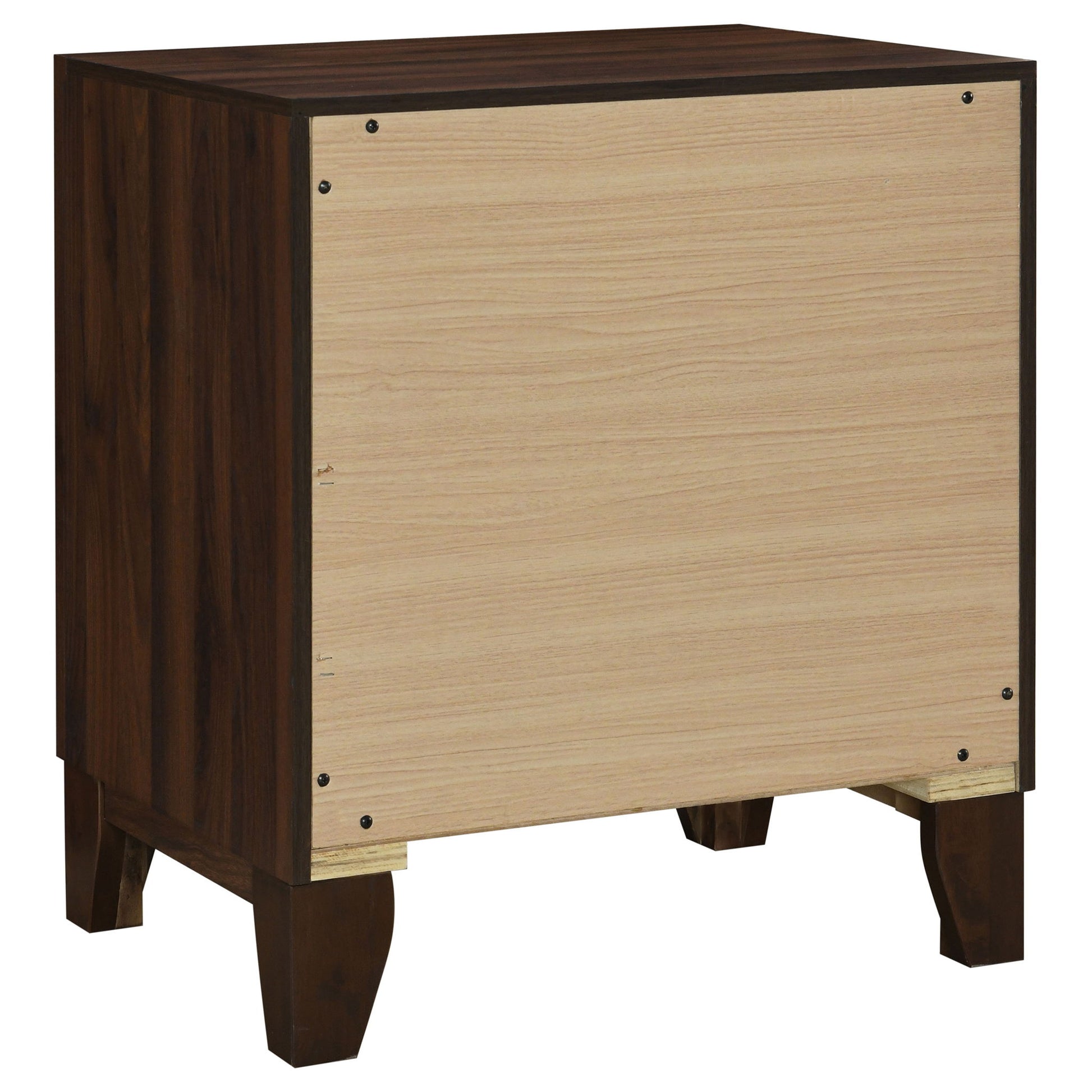 Anza - 2 Drawer Nightstand Bedside Table With Smooth Storage - Walnut - The Sleep Loft - Online Mattress Showroom NYC