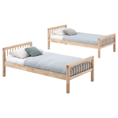 Ponderosa - Twin Over Twin Bunk Bed With Accents - Natural - The Sleep Loft - Online Mattress Showroom NYC