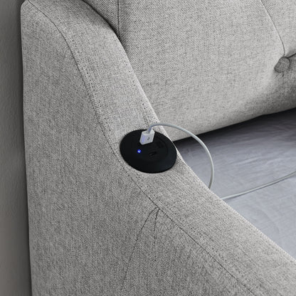 Size Upholstered Daybed With Trundle And USB Charging Armrest - The Sleep Loft - Online Mattress Showroom NYC