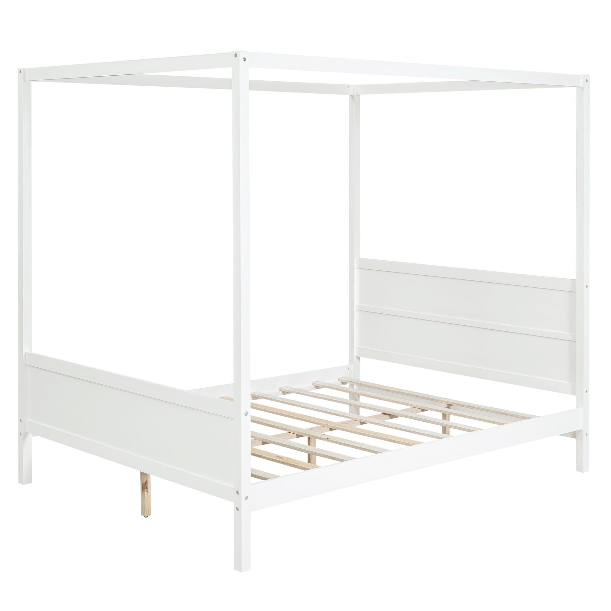 Canopy Platform Bed With Headboard And Footboard, Slat Support Leg - The Sleep Loft - Online Mattress Showroom NYC