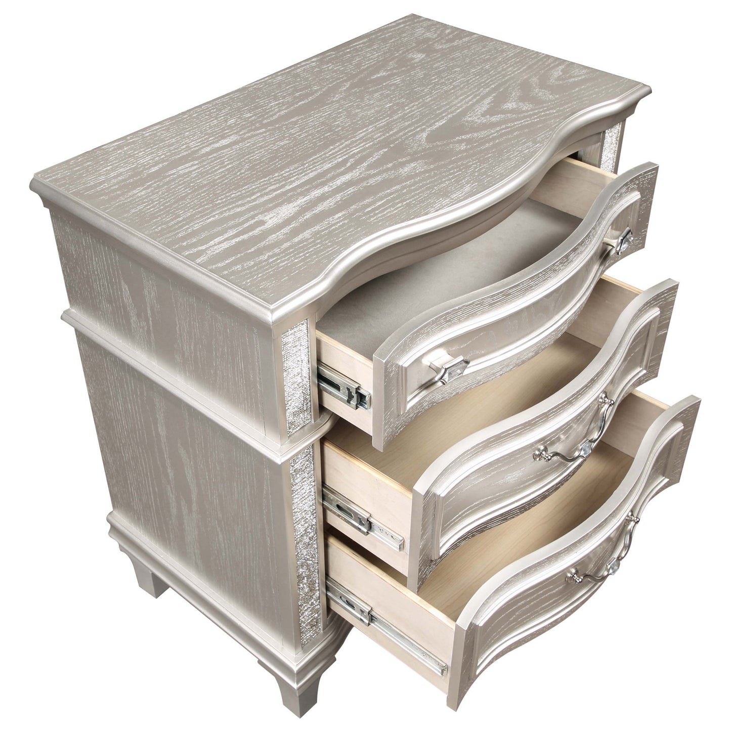 Evangeline - 3 Drawer Nightstand - Oak - The Sleep Loft - Online Mattress Showroom NYC