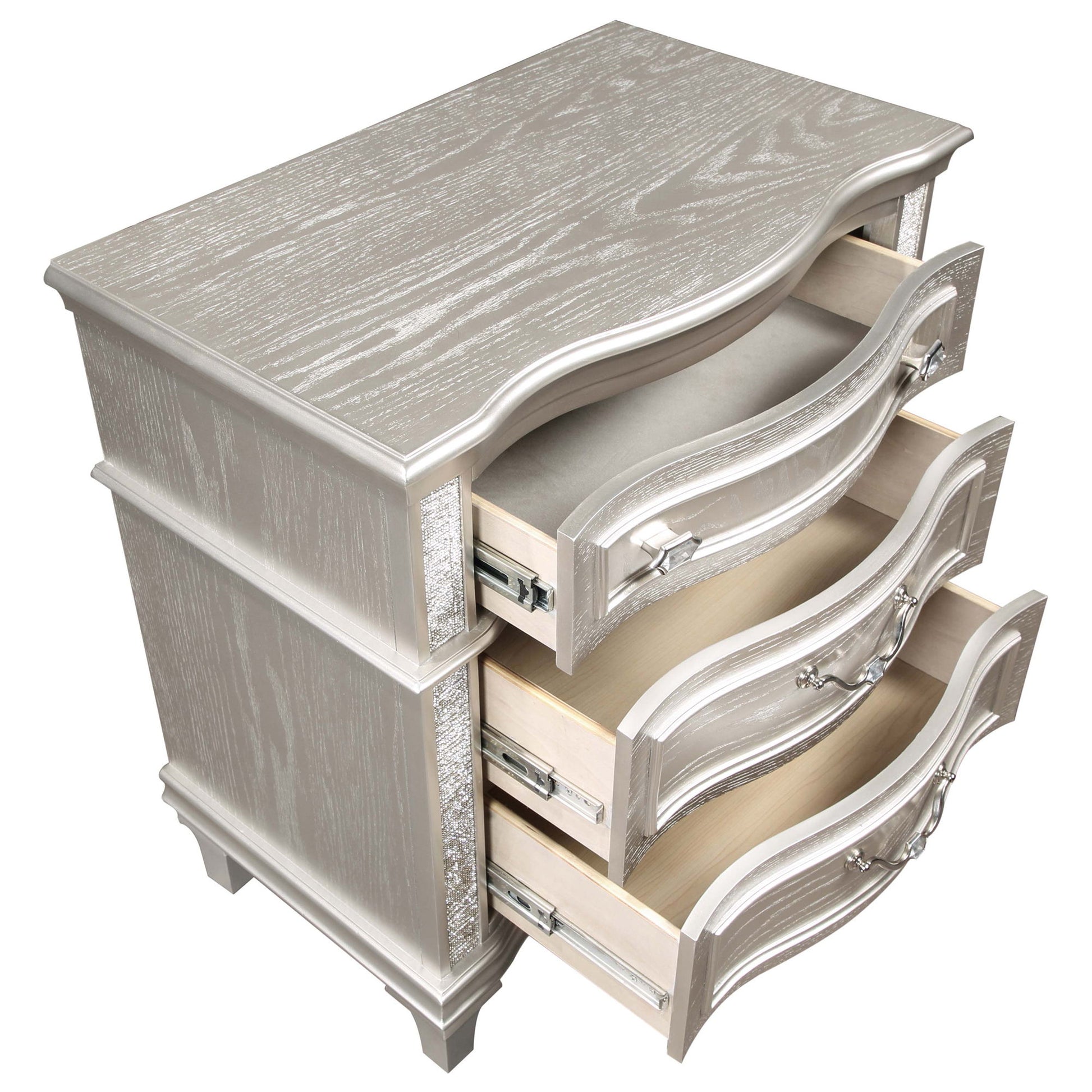 Evangeline - 3 Drawer Nightstand - Oak - The Sleep Loft - Online Mattress Showroom NYC