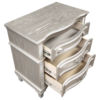 Evangeline - 3 Drawer Nightstand - Oak - The Sleep Loft - Online Mattress Showroom NYC