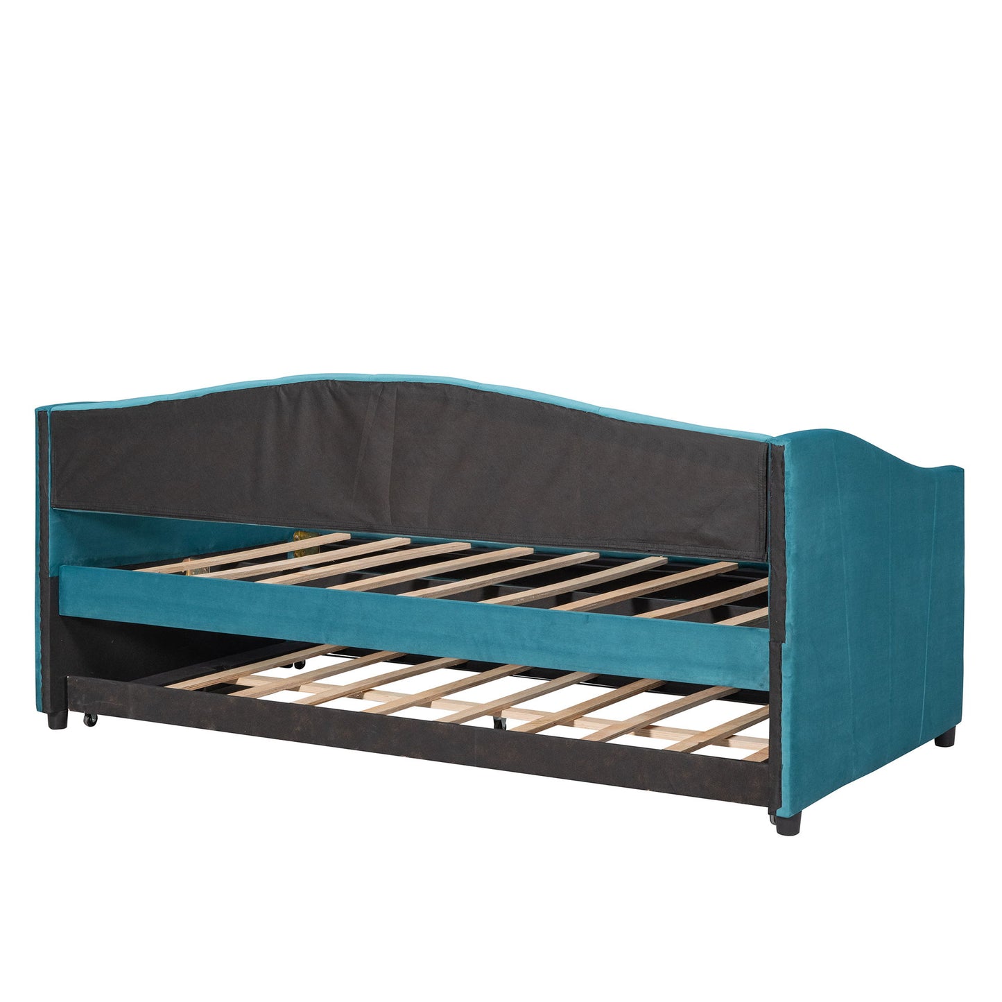 Upholstered Daybed Sofa Bed With Trundle Bed And Wood Slat - The Sleep Loft - Online Mattress Showroom NYC