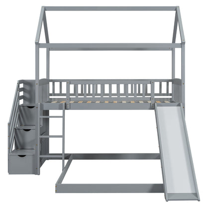 House Bunk Bed With Slide - The Sleep Loft - Online Mattress Showroom NYC