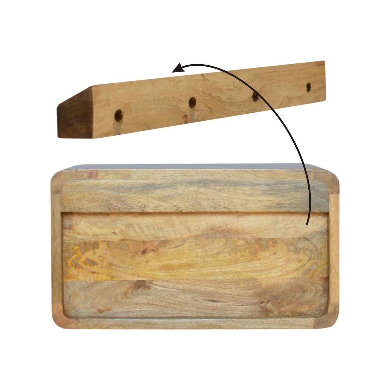 Curve Upper Slot Floating Nightstand - The Sleep Loft - Online Mattress Showroom NYC
