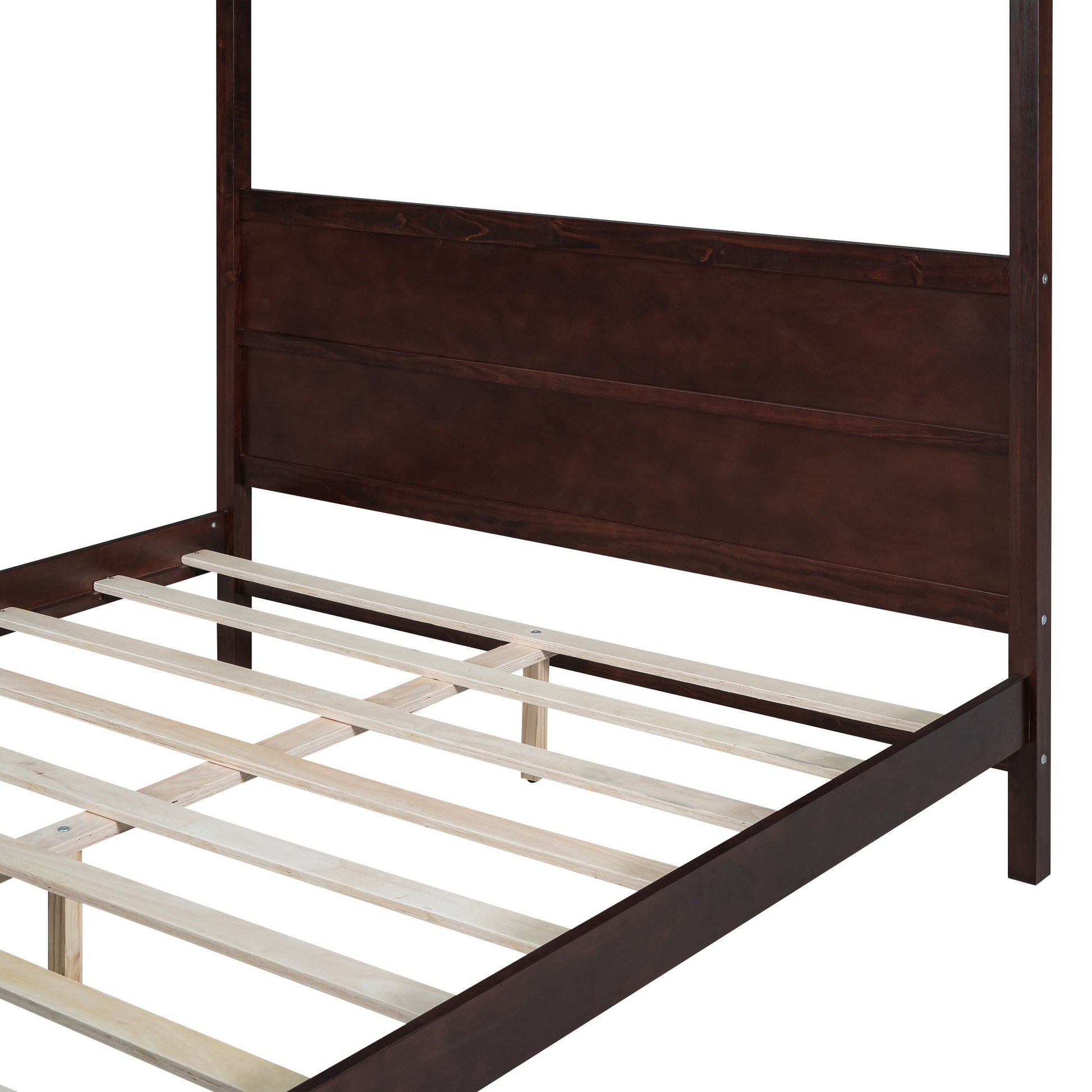 Canopy Platform Bed With Headboard And Footboard, Slat Support Leg - The Sleep Loft - Online Mattress Showroom NYC