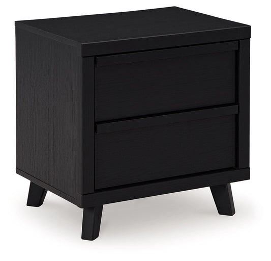 Danziar - Two Drawer Night Stand - Black - The Sleep Loft - Online Mattress Showroom NYC