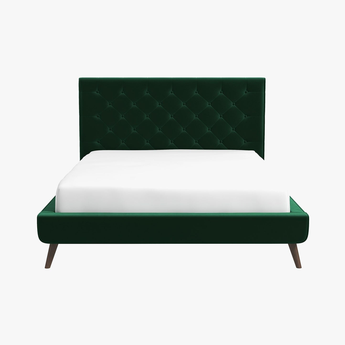 Dillon - Mid-Century Modern Velvet Platform Bed - The Sleep Loft - Online Mattress Showroom NYC