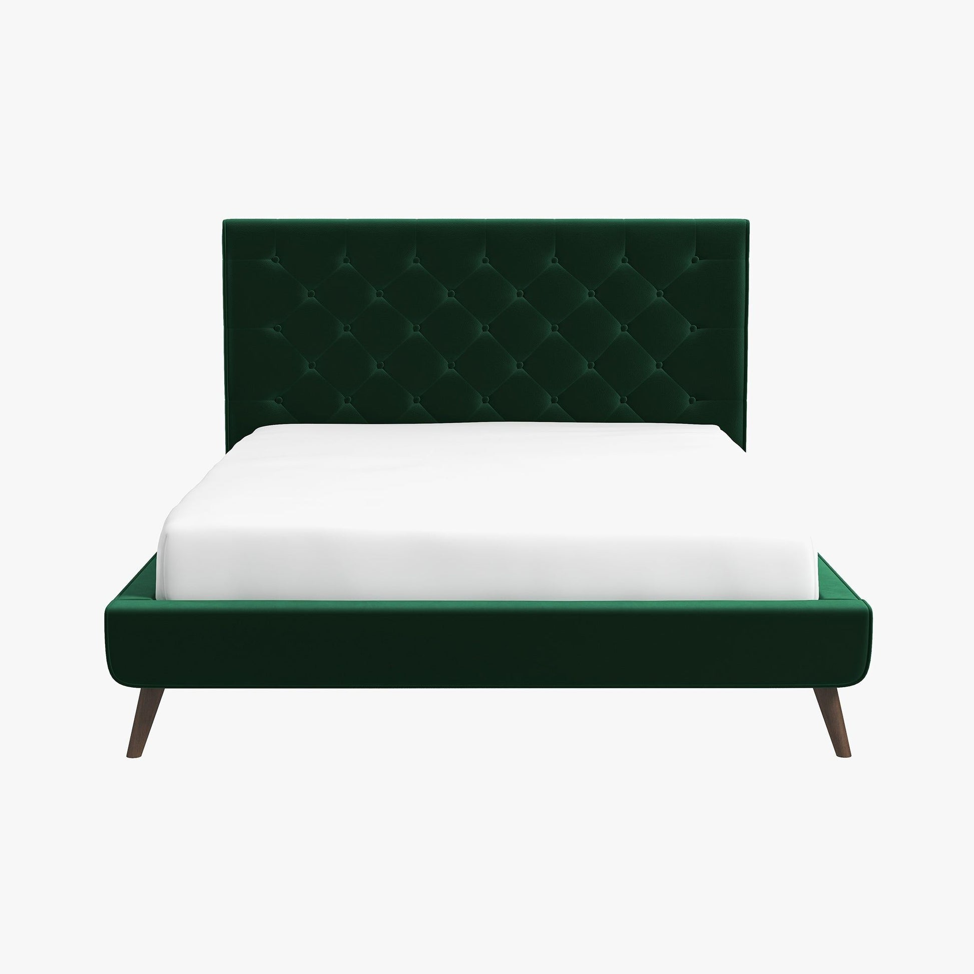 Dillon - Mid-Century Modern Velvet Platform Bed - The Sleep Loft - Online Mattress Showroom NYC
