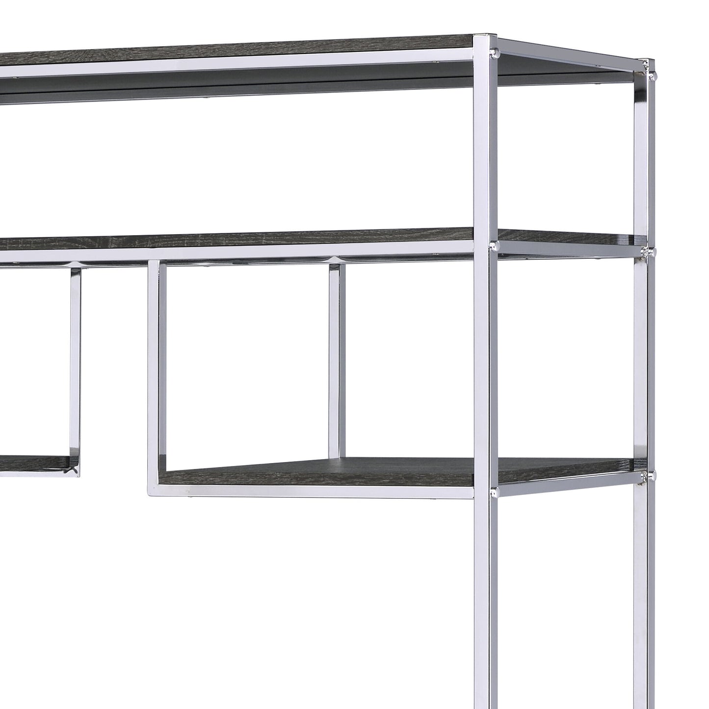 Vonara - Bookshelf - Chrome / Gray / Oak - The Sleep Loft - Online Mattress Showroom NYC