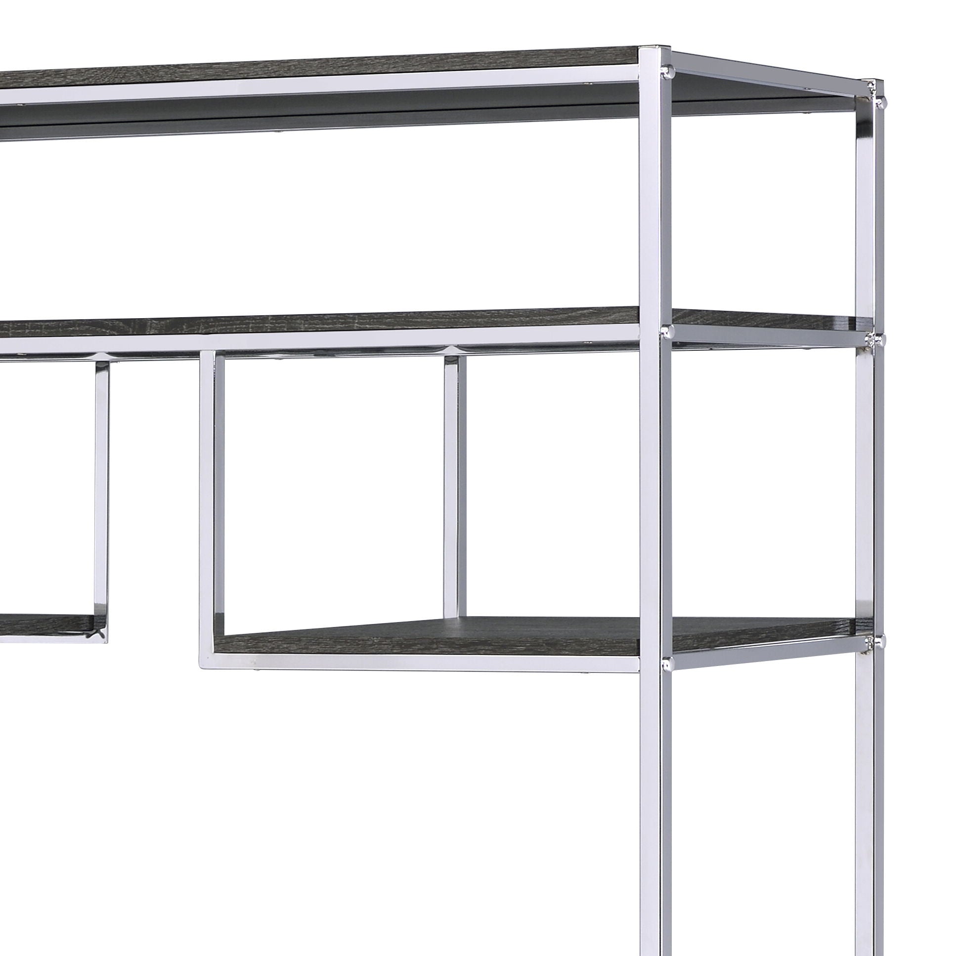 Vonara - Bookshelf - Chrome / Gray / Oak - The Sleep Loft - Online Mattress Showroom NYC