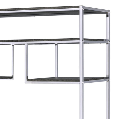 Vonara - Bookshelf - Chrome / Gray / Oak - The Sleep Loft - Online Mattress Showroom NYC