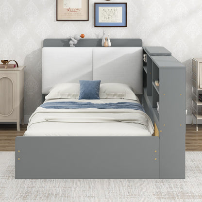 Platform Bed With Storage Headboard, Shelves And 2 Drawers - The Sleep Loft - Online Mattress Showroom NYC