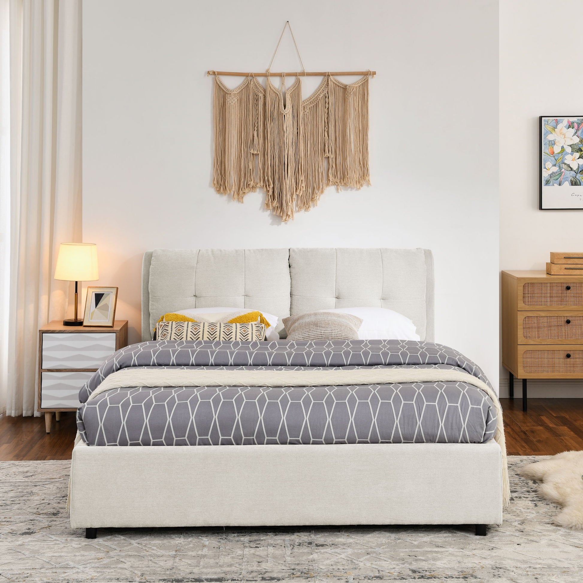 Storage Upholstered Hydraulic Platform Bed With Integrated Headboard - The Sleep Loft - Online Mattress Showroom NYC
