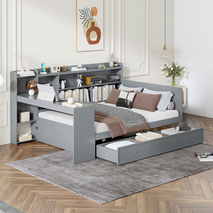 Daybed With 3 Drawers USB Ports And Desk - The Sleep Loft - Online Mattress Showroom NYC