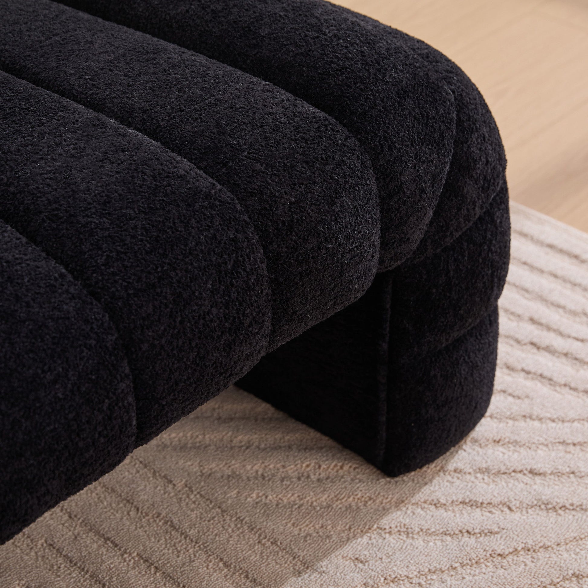 Modern Upholstered Armless Bed Bench With Channel Tufted Design - The Sleep Loft - Online Mattress Showroom NYC