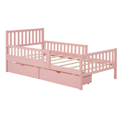 Platform Bed With Guardrails On Both Sides And 2 Storage Drawers - The Sleep Loft - Online Mattress Showroom NYC