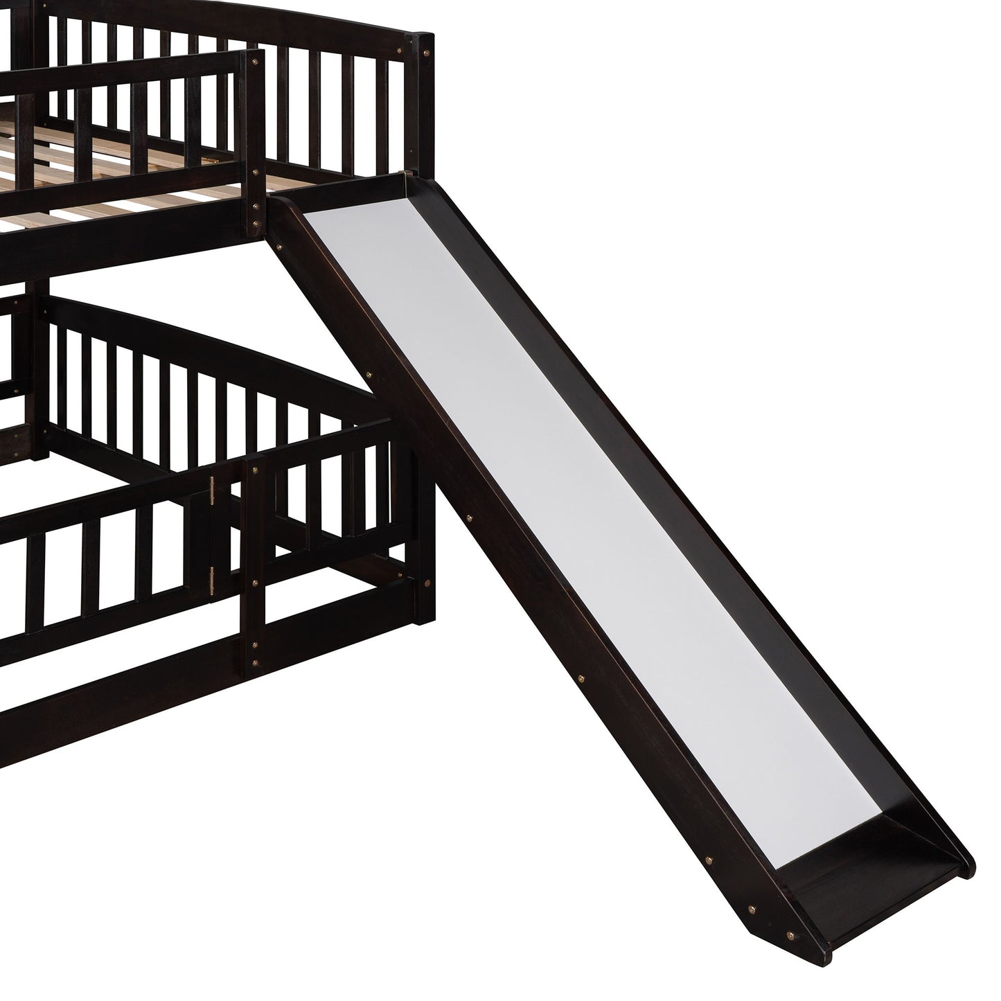 Low Bunk Bed With Slide, Fence And Ladder - The Sleep Loft - Online Mattress Showroom NYC