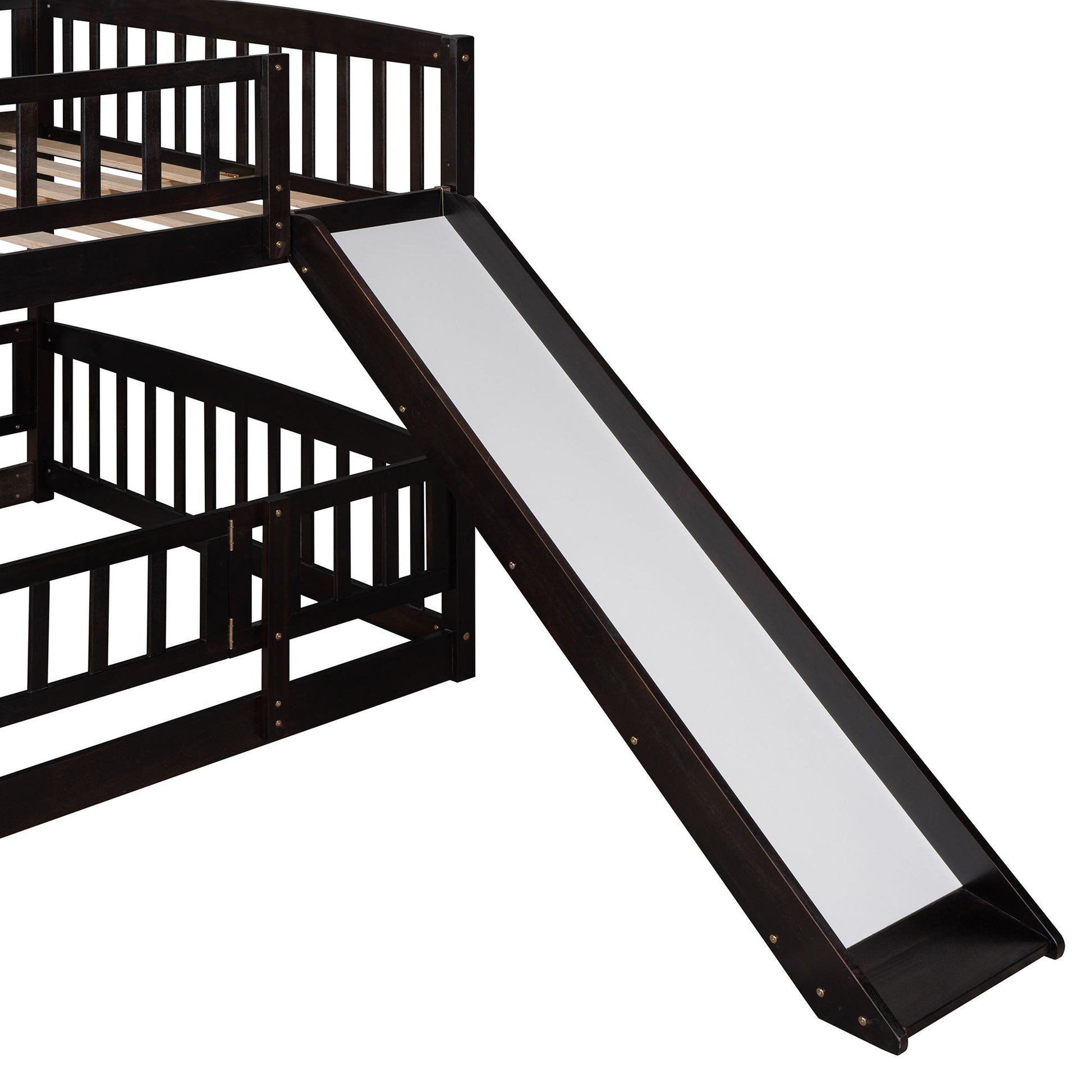 Low Bunk Bed With Slide, Fence And Ladder - The Sleep Loft - Online Mattress Showroom NYC