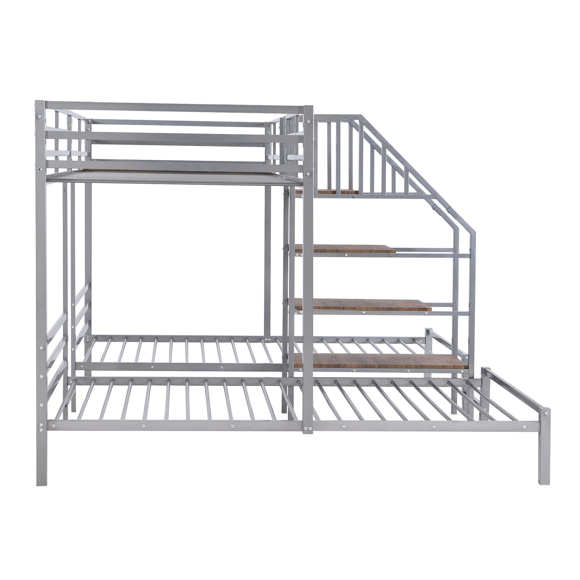 Metal Bunk Bed With Storage Shelves Staircase - The Sleep Loft - Online Mattress Showroom NYC
