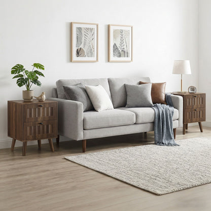 Double Drawer Bedside Table (Set of 2) - Walnut - The Sleep Loft - Online Mattress Showroom NYC
