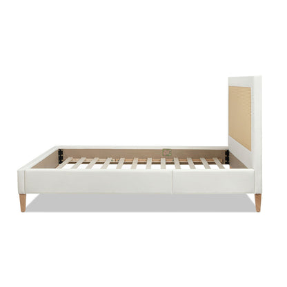 Haley - Upholstered Cane Back Platform Bed - The Sleep Loft - Online Mattress Showroom NYC