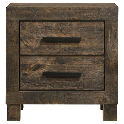 2 Drawer Nightstand - Brown Wood - The Sleep Loft - Online Mattress Showroom NYC
