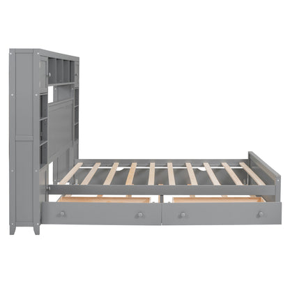 Bed With All In One Cabinet, Shelf And Sockets, Twin Long Trundle - The Sleep Loft - Online Mattress Showroom NYC