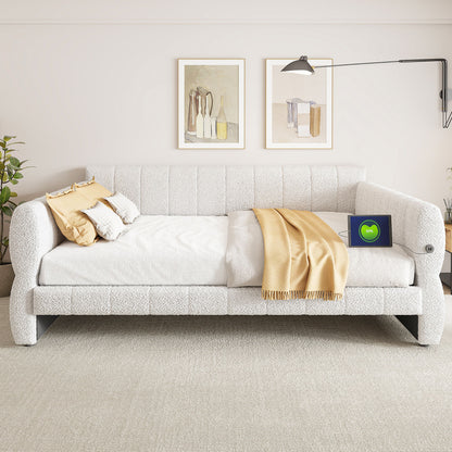 Upholstered Platform Bed With USB Charging - The Sleep Loft - Online Mattress Showroom NYC