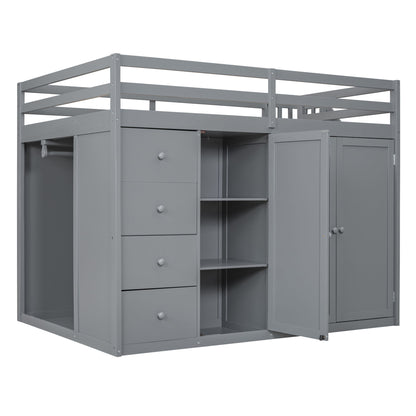 Loft Bed With Built In Wardrobes, Cabinets And Drawers - The Sleep Loft - Online Mattress Showroom NYC
