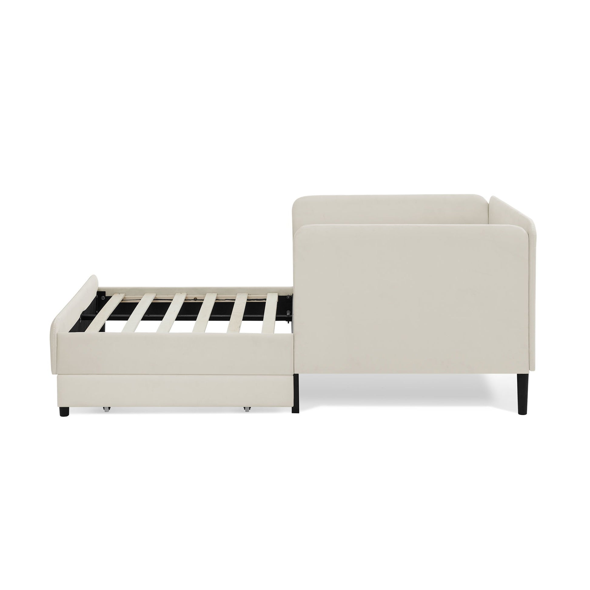 Upholstered Platform Bed Frame With 2 Storage Drawers And Adjustable Sofa Bed - The Sleep Loft - Online Mattress Showroom NYC