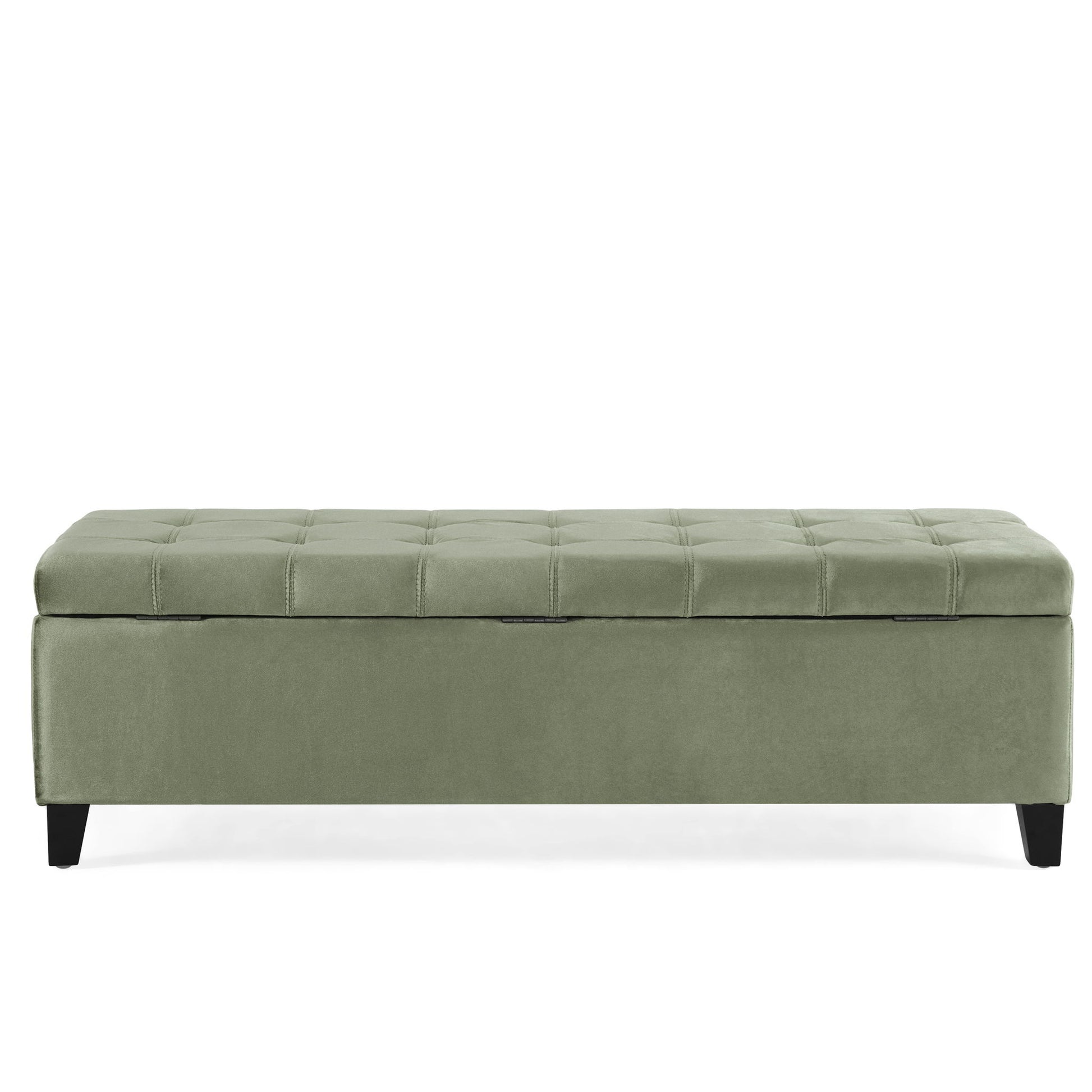 Wendover - Elegant Tufted Storage Bench With Lift-Up Top And Birch Wood Legs - The Sleep Loft - Online Mattress Showroom NYC