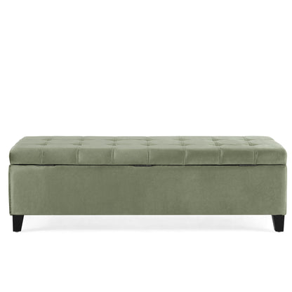 Wendover - Elegant Tufted Storage Bench With Lift-Up Top And Birch Wood Legs - The Sleep Loft - Online Mattress Showroom NYC