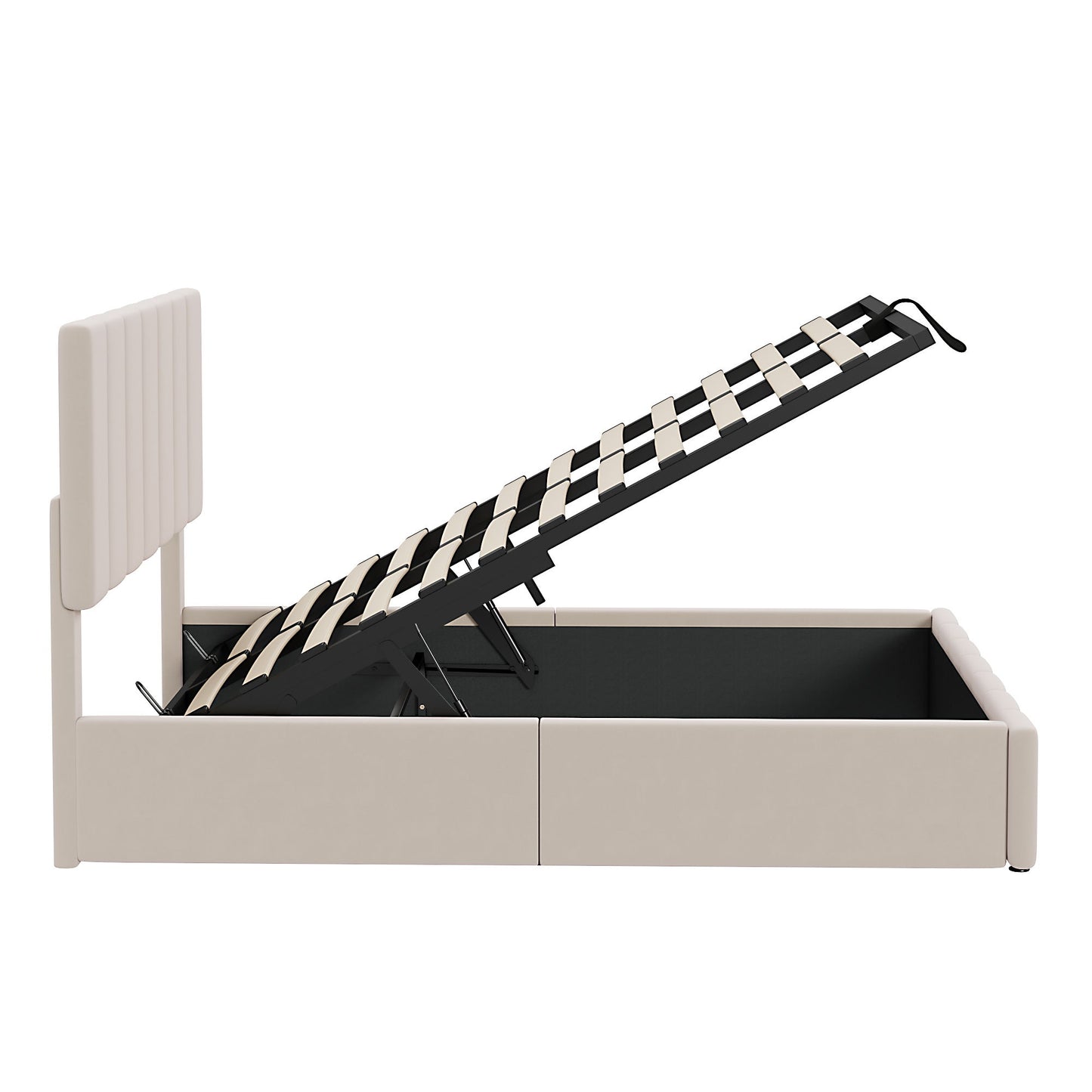 Elegant Upholstered Platform Bed With Hydraulic Storage System - The Sleep Loft - Online Mattress Showroom NYC