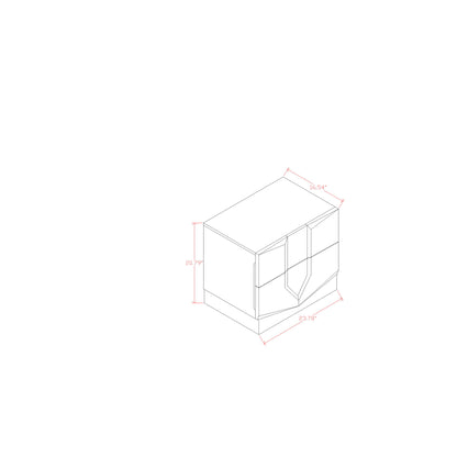 Vios - Zebra High Gloss Nightstand - White - The Sleep Loft - Online Mattress Showroom NYC