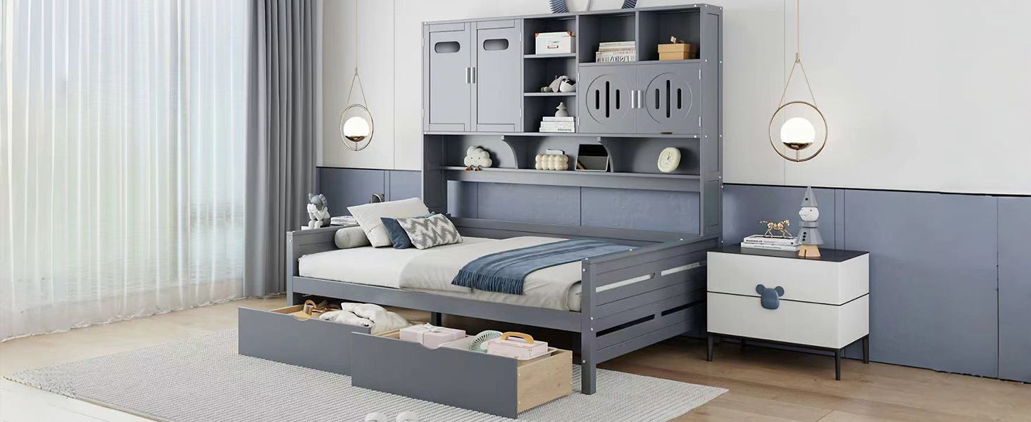 Daybed With All-In-One Cabinet And Shelf - The Sleep Loft - Online Mattress Showroom NYC