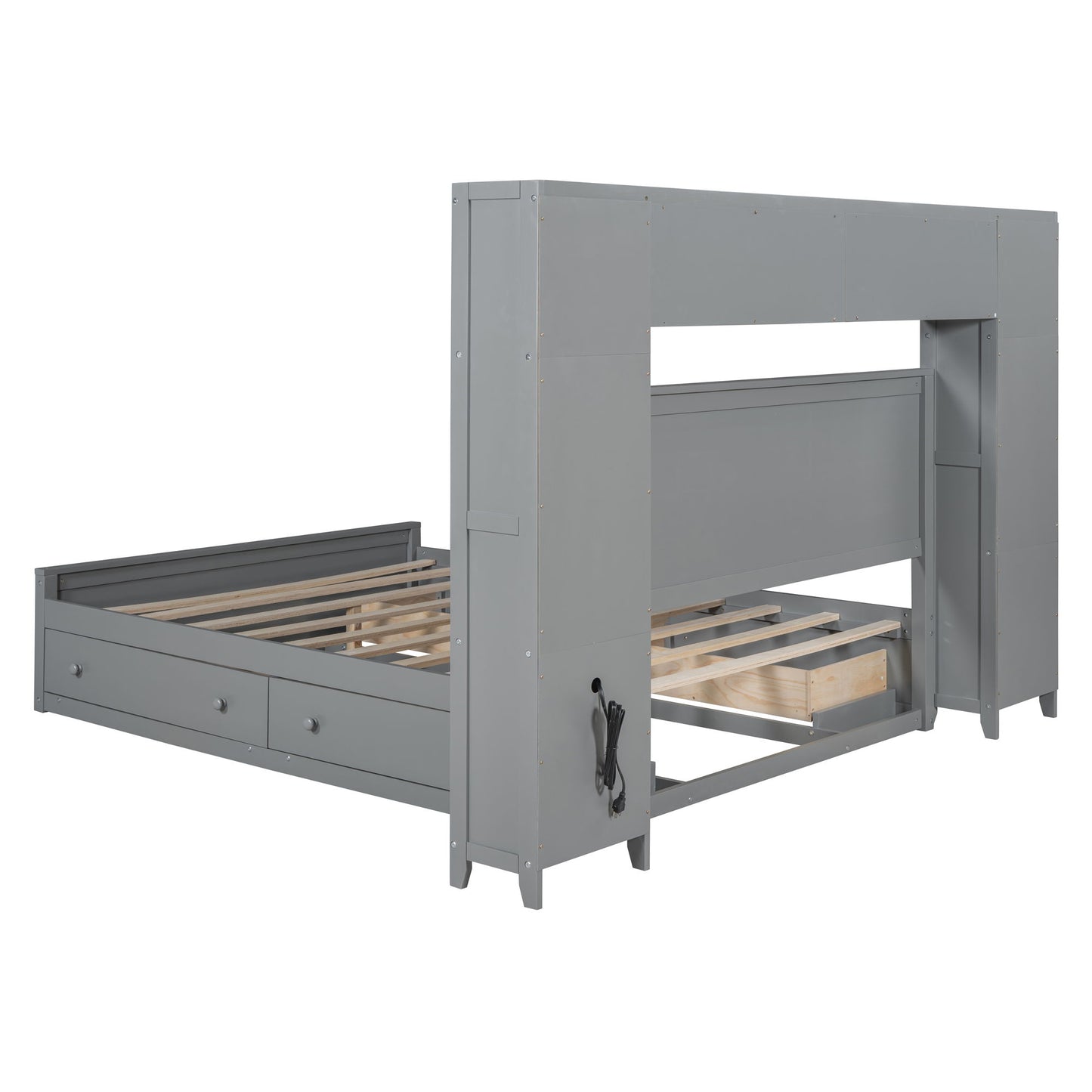 Bed With All In One Cabinet, Shelf And Sockets - The Sleep Loft - Online Mattress Showroom NYC