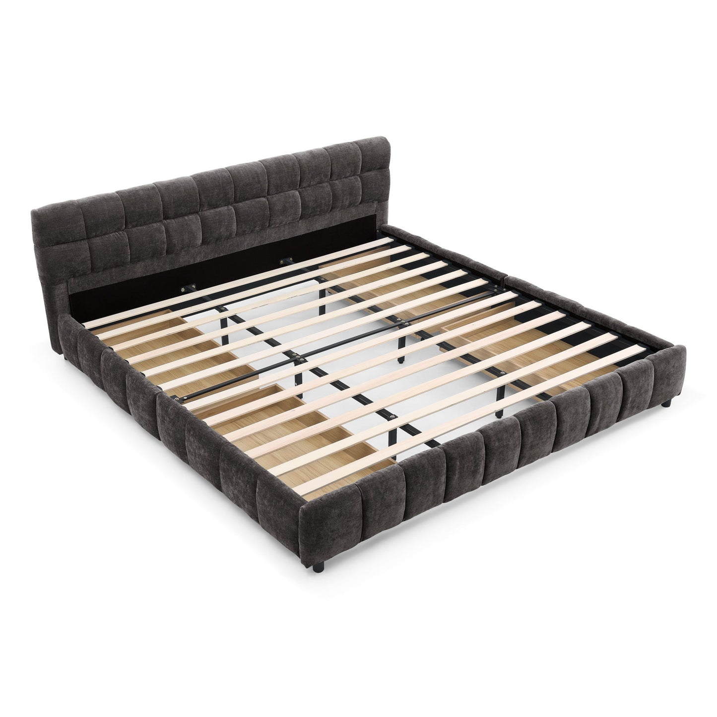 Modern Platform Bed Frame With Thick Fabric - The Sleep Loft - Online Mattress Showroom NYC