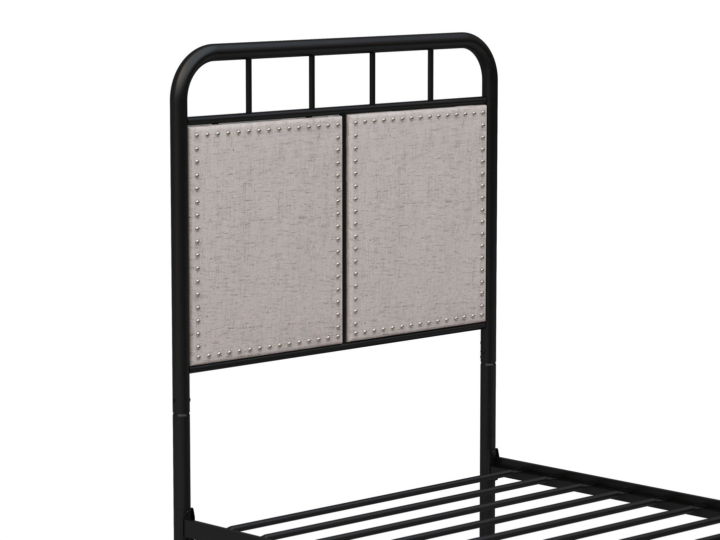 Twin Size Linen Upholstered Platform Metal Bed Frame With Fabric Headboard And Footboard - Brown - The Sleep Loft - Online Mattress Showroom NYC